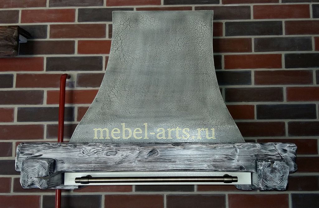 Вытяжка для кухни под старину цветом беленый дуб