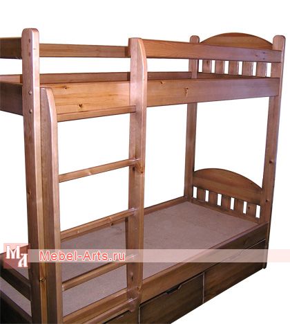  Двухъярусная кровать с лесенкой на второй ярус